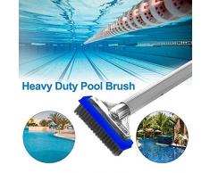 Pool Reinigungsbürste,Eckenbürste Fliesenbürste Winkelbürste Fugenreiniger Scheuerbürste Stielscheuerbürste Reinigungsbürste,Aluminiumgriff und Edelstahlborsten, für Beton-Gunite-Pools (5 Zoll)