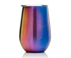 BOHORIA® Premium Edelstahl Isolierbecher | Thermo-Becher | Wein-Glas to go | Cocktail-Glas | Doppelwandig & Vakuumisoliert – (350ml) | Reisebecher mit Deckel für Kaffee, Tee, Bier, Champagner