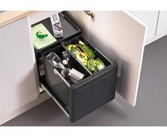 Blanco Botton Pro 45/2 Manuell; Müllsystem für die Abfalltrennung in der Küche, mit 2 Mülleimern (je 13 l), zur Boden-Montage im 45 cm-Unterschrank; 517467