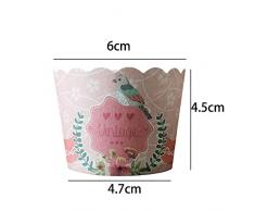 Beiersi Cupcake Wrappers Cupcake Förmchen Backen Tassen Liner Papier Muffin Förmchen Hohe Temperaturbeständige 24 Pcs