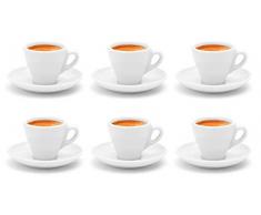 Luxpresso dickwandige Espressotassen Italia, weiß aus Porzellan - 6 Stück