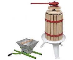Tidyard Obstpresse Mühle Set Maischepresse Weinpresse Apfelpresse Saftpresse Entsafter Beerenpresse Obstmühle Traubenmühle Beerenmühle 2-TLG. 6L 7L