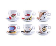 Zeller 26506 Cappuccinotassen Set 12-teilig Faces