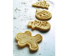 ElecMotive 4 teilige Weihnachts-Plätzchenausstecher Cookie Cutters Plätzchenformen Backformen Fondant Keks Ausstechformen Set mit Auswerfer Farbe zufällig gesendet in Geschenkkarton in Geschenkkarton (H)