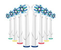 ITECHNIK Zahnbürsten Aufsätze für Zahnbürsten oral b Ersatz, Cross Aufsteckbürsten Action kompatibel mit Oral B GENIUS, Oral B SMART, Oral B PRO, Oral B Vitality,8 Ersatzbürsten