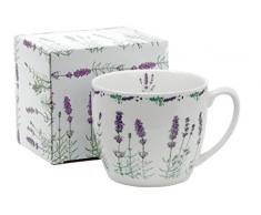 Jumbo-Tasse XXL Kaffee-Becher Kaffeetasse Porzellan Teetasse Geschenk-Tasse Trinkbecher Mug 750 ml von DUO in Geschenkbox (Lavendel)