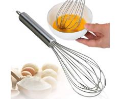 Edelstahl-Schneebesen, aus Draht, Quirl, Eiaufschäumer, Milchschlägel, Rührbesen, Küchenutensil zum Verblenden, Quirlen, Rühren, 20,3 cm 20 cm