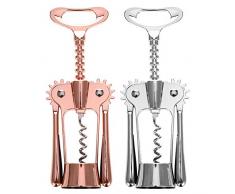 gigitube 2 Stück Korkenzieher Wein, Weinöffner Weinflaschenöffner, Multifunktions Winged Korkenzieher Flaschenöffner für Wein und Bier