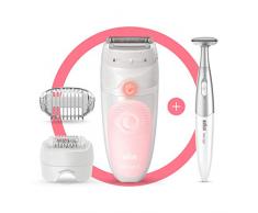 Braun Silk-épil 5 5-820 – Epilierer für Frauen für eine sanfte Haarentfernung, weiß/rosa