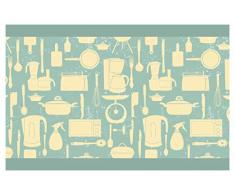 dekodino Selbstklebende Bordüre Küche Borte Küchenutensilien Wanddeko