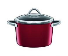 Silit Vitaliano Rosso Kochtopf hoch 24cm, Glasdeckel, Fleischtopf 6,2l, Silargan Funktionskeramik, Topf Induktion, Auslaufmodell, rot