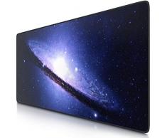 CSL - XXL Mauspad Gaming 900x400 mm - XXL Mousepad groß mit Motiv - Tischunterlage Large Size - verbessert Präzision und Geschwindigkeit - auch für Roccat Razer Logitech Maus und Tastatur - Galaxy