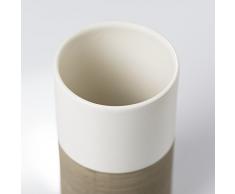 Sealskin Becher Doppio, Zahnputzbecher aus natürlichem Porzellan, Farbe: Sand, handbemalt