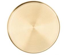 Jixista Metall Gold Runde Servier Tablett Organizer Tablett Rundes Tablett aus Messing Edelstahl Serviertablett Dekoratives Goldfarben Schmuck für Schmuck Make up Toilettenartikel Küchengeschirr