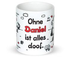 Sheepworld Tasse »Ohne … ist Alles doof.« mit Wunschnamen, personalisiert (weiß)