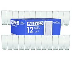 Van Well 24er Set Bierglas Willibecher 0,3L mit Eichstrich