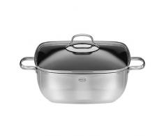 RÖSLE Schmorkasserolle Style 28 cm mit Antihaftversiegelung; PTFE, mit Glasdeckel, 28x28 cm