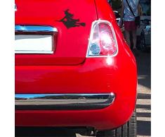 easydruck24de Sticker Hexe auf Besen Links I schwarz I 20 x 13,5 cm I als Auto-Aufkleber, für Notebook Laptop Koffer Kinder-Zimmer I wetterfest I kfz_272