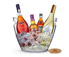 YOBANSA 8L Eimer Champagner Eimer,Eis Eimer, Acryl große Eiskübel, Küchenobst und Gemüse Vorratsbehälter Behälter(Clear)