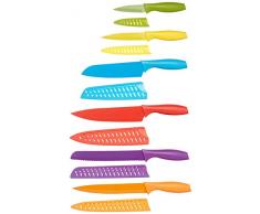 AmazonBasics - Messer-Set, bunt, 12-teilig