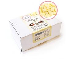 Sweet Wishes 900g Belgische weiße Fondue-Schokolade Drops - zart schmelzender Hochgenuss feine Leckerei für Schoko-Brunnen Fondue-Sets - beste Qualität - 10 Portionsbeutel zu je 90 g einzeln verpackt