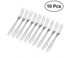 OUNONA 10 St¨¹ck Edelstahl Kuchengabeln Cocktail Dessertgabel