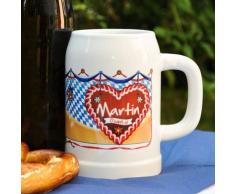 Herz & Heim® Oktoberfest Bierkrug mit gratis Namen - Motiv: Lebkuchenherz - 0,5 l