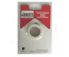 Bialetti Moka Express mit 3 Dichtungen und 1 Plättchen, 1 Tasse, Aluminum, Weiß