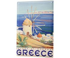 World Trip Griechenland Mykonos Wandteller, 20 x 30 cm