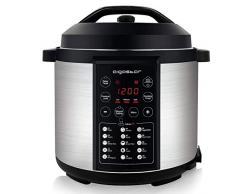 Aigostar Mi 30IAU - Elektrischer Schnellkochtöpfe, 15 Funktionen Auto Programmierbarer 7-in-1 Gebürsteter Edelstahl Multikocher Elektrisch Reiskocher Dampfgarer Kochtopf, 5.5L 1000W. (Mi)