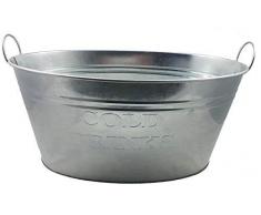 Spetebo Getränkekühler Cold Drinks - Zinkwanne 24 Liter - Eiseimer Eiswürfelbehälter Sektkühler Eiskübel