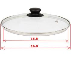 NetPol Glasdeckel Topfdeckel Pfannendeckel Kochtopfdeckel mit Edelstahlrand universal ! (Ø - 16 cm)