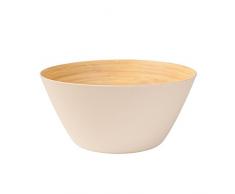 BIOZOYG Premium Bambusschale Elfenbein rund 25,5 cm | Bambus Geschirr Schüssel Müslischale Obstschale Holzschale Salatschüssel Dekoschale Suppenschale Servierschüssel Salatschale
