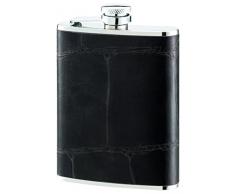 Herbertz Erwachsene Edelstahl, Lederbezug, Fassungsvermögen 170 ml Taschenflaschen, Mehrfarbig, One Size