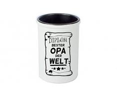 Keramikbecher, Stifte Becher, Vase. Diplom Bester Opa der Welt