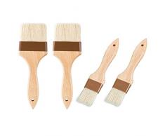 SODIAL 4-Teilige Back BüRste Grill ？L Pinsel mit Wolle und Holz Griff Grill ？L BüRste für Butter Koch BüRste