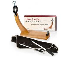 Schinkenhalter España mit Messer + Wetzstahl + Abdeckung für Schinken
