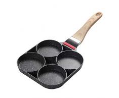 luckything Bratpfanne Für Pfannkuchen, Küchenhandwerk Gusseiserne, Induktionskochfeldgeeignete Blinipfanne Mit Vier Löchern Augenpfanne Spiegelei-Pfanne Für 4 Eier Crepepfanne