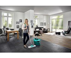 Leifheit Set Wischtuchpresse Profi XL mit Bodenwischer und Rollen, Putzen mit sauberen Händen und ohne Bücken