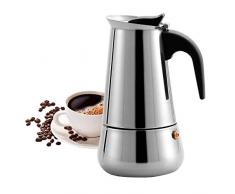 MAJALiS Espressokocher Induktion Geeignet,Espressokanne Edelstahl für Haus und Büro für Gas, Elektro-Herd, Ceran-Feld und Induktion Herd（Nicht Magnetisch）,Moka-Kanne 300ml