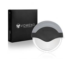 Vomeno® XXL Pizzaroller für perfekte Stücke ohne Kraftaufwand - Profi Pizzaschneider mit integriertem Klingenschutz & Reinigungsfunktion [Edelstahl]