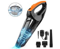 VACPOWER 6500pA Handstaubsauger Akku Beutellos, Akku Handstaubsauger mit wiederaufladbarer 2500mA Batterie und verbessertem Hepa-Filter für Heim und Auto
