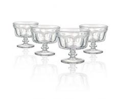 Artland Pearl Ridge Dessertschalen, Glas, Farblos, 10 x 10 x 9.5 cm, 4