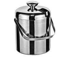 Spetebo Edelstahl Eiseimer mit Deckel und Zange - Eiskühler Eiswürfeleimer Eiswürfelbehälter