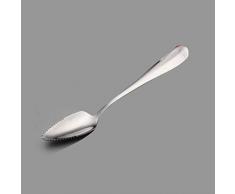 1 STÜCKE Dicker Edelstahl Grapefruitlöffel Dessertlöffel Gezackte Kante Eistee Dessertlöffel Geschirr KüchenzubehörSilber - Silber