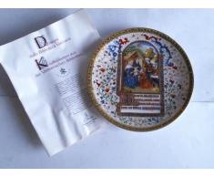 L`adorazione dei re/Die Anbetung der Könige. Miniatue dall`effemeriade di Papa Alessandro VII. Wandteller aus Porzellan mit Begleitheft