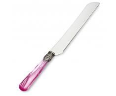 EME NAPOLEON Brotmesser/Tortenmesser/Kuchenmesser aus INOX Edelstahl 29 cm, Klingenlänge 18 cm: Besteckgarnitur Spülmaschinengeeignet in Perlmutt Pink