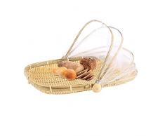 iBaste Abdeckhaube Carrier handgeflochtenem Korb Schützt Speisen und Getränke von Bugs Staubdicht Brot Obst Korb Picknick Korb mit Gaze