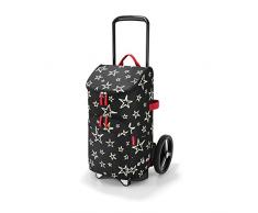 citycruiser Rack + citycruiser Bag Set, moderner, robuster Einkaufstrolley aus Aluminium, leichtlaufende Rollen - große Einkaufstasche, 34x60x24 cm, 45 l, Stars (7046)