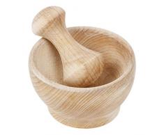 Mörser und Stößel Holz Dicke Schale Holzmörser Set Handarbeit Küchenmörser Massiv aus Einem Stück